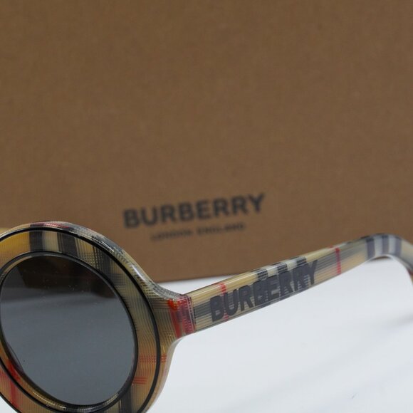 Burberry Kids JB4386 377887 Round Sunglasses - Vintage Check/Dark Grey - Picture 7 of 9